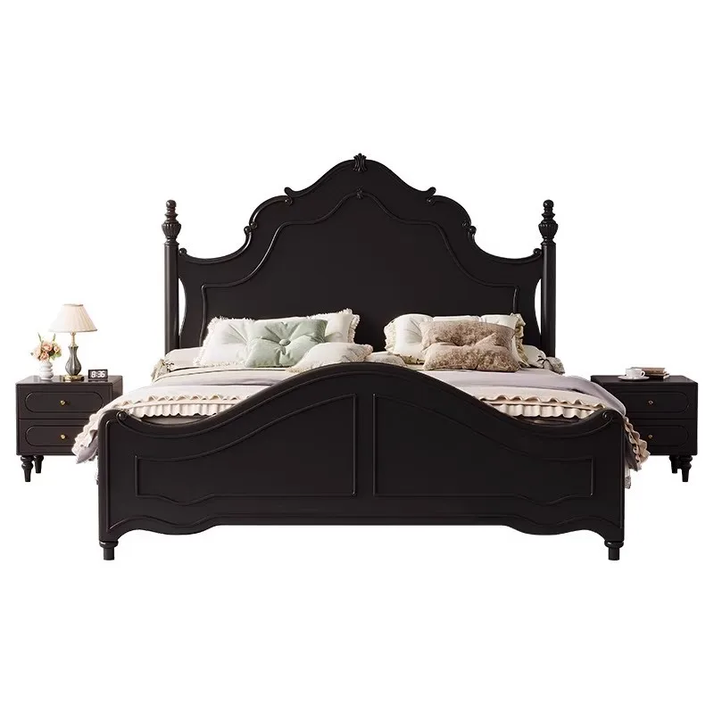 

Двуспальная кровать 2 метра 1 метр 8 кровать из массива дерева шип и врезная конструкция простая кровать Анна высокий ящик для хранения французского ретро мастер