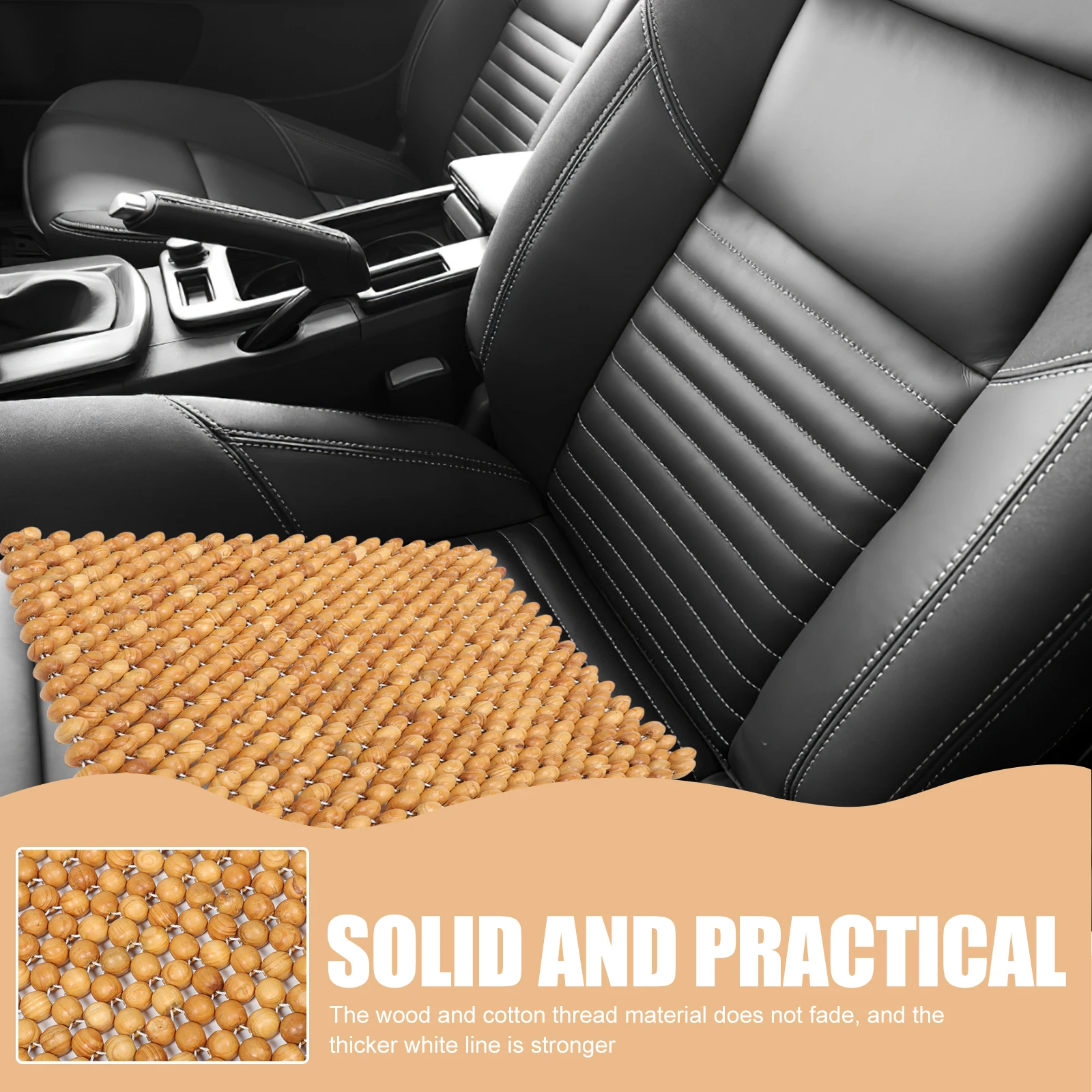 

Pine Wood Seat Cushion 45x45 Cooling Pad for Car Sofa Office Beaded Cover Thickened Cotton Non Fade Stable Characteristics Car