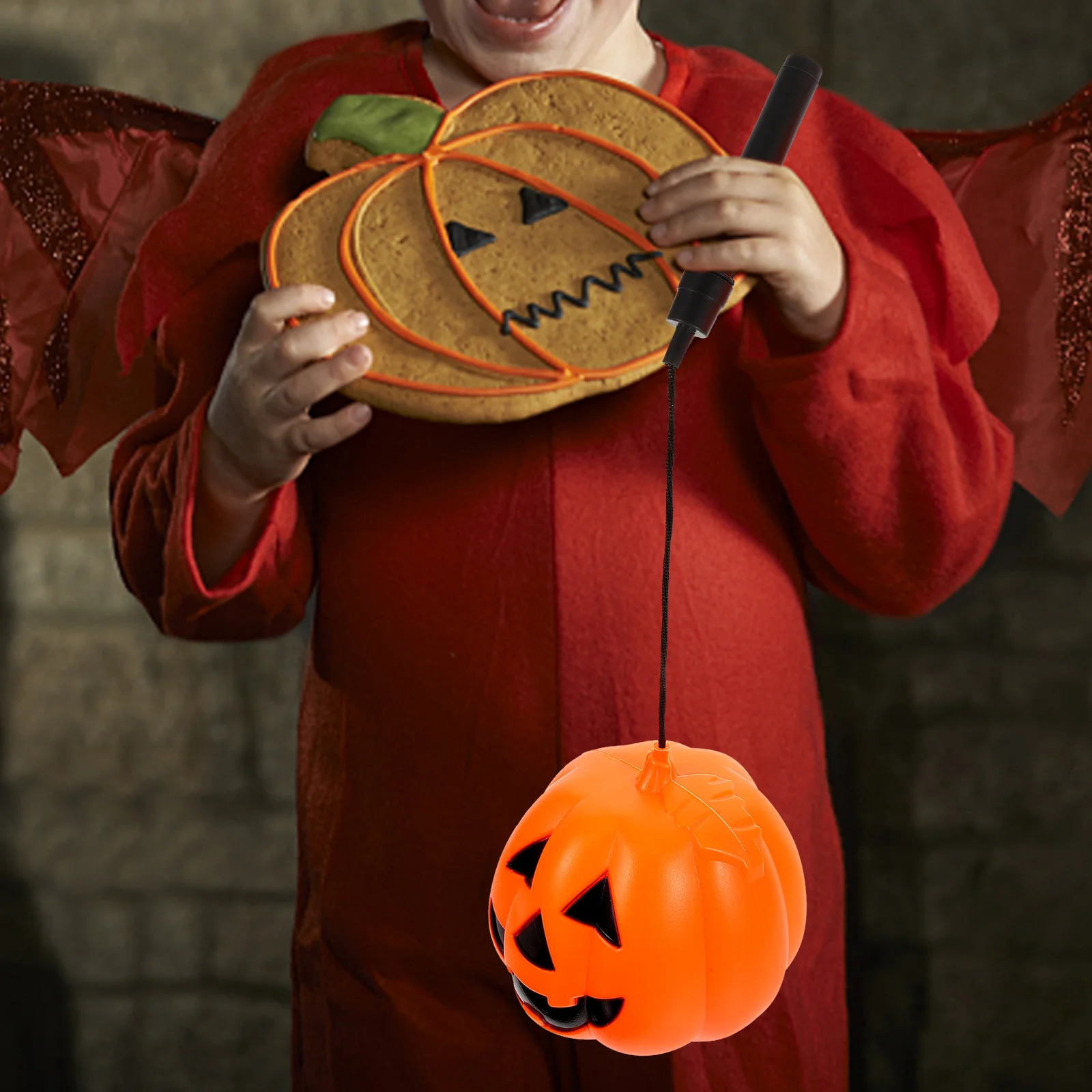 

LED Spider Pumpkin Lantern 16x12cm Safe Durable Halloween Table Light Decor Indoor Outdoor Festive Atmosphere Creative Design