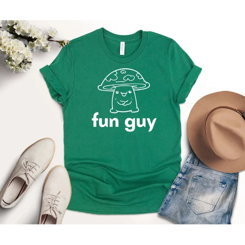 

Fun Guy Mushroom Humor Tee Funny Men's T-Shirt Short Sleeved Fashion t shirt Summer Tumblr High quality Casual Tops Drop ship