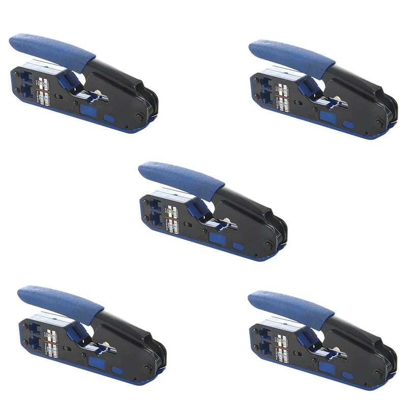 

5X Rj45 Tool Network Crimper Cable Stripping Plier Stripper For Rj45 Cat6 Cat5e Cat5 Rj11 Rj12 Connector