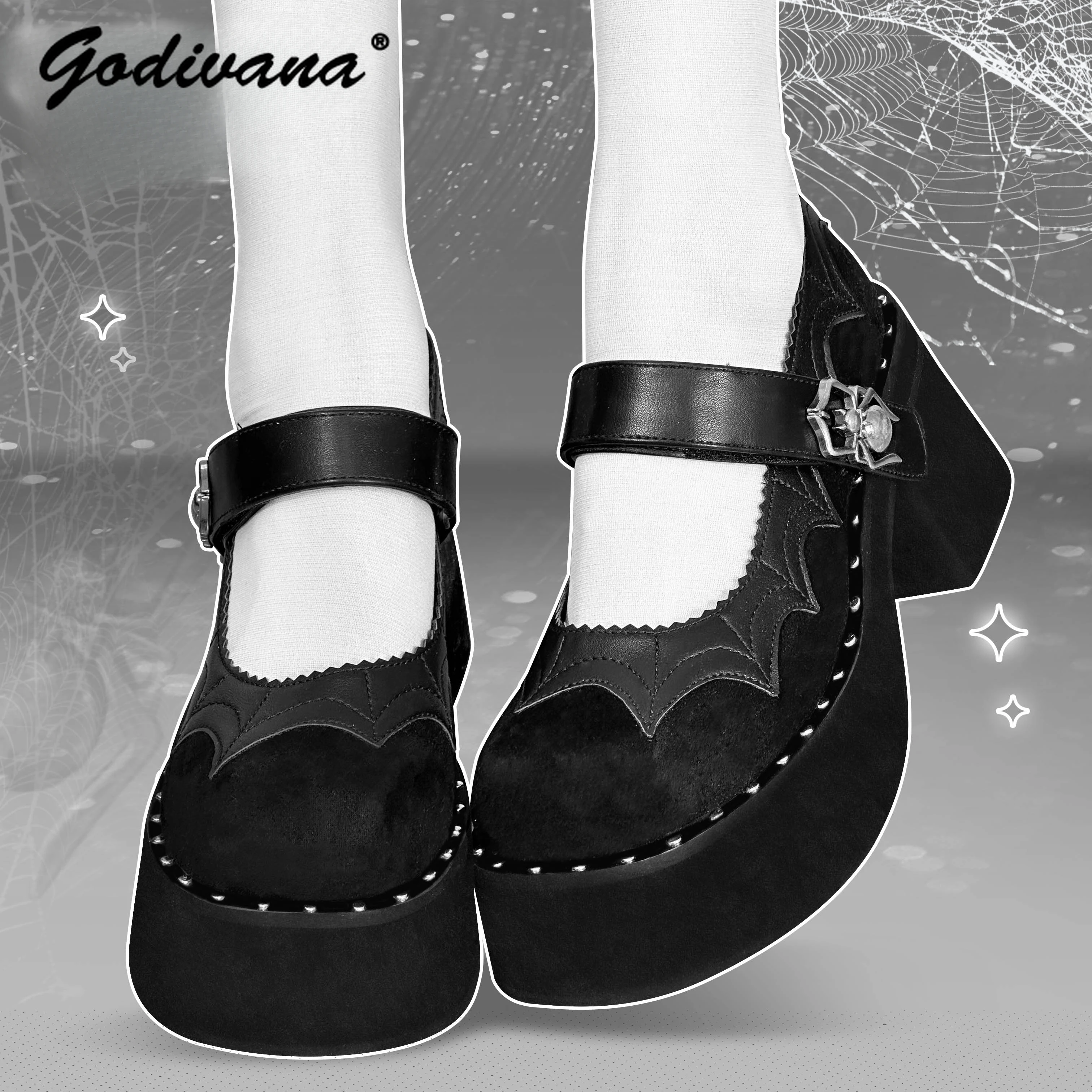 

Original Design Gothic Culture Women's Thick Bottom Mary Jane Platform Shoes 2024 Spring New Genuine Leather High Heels