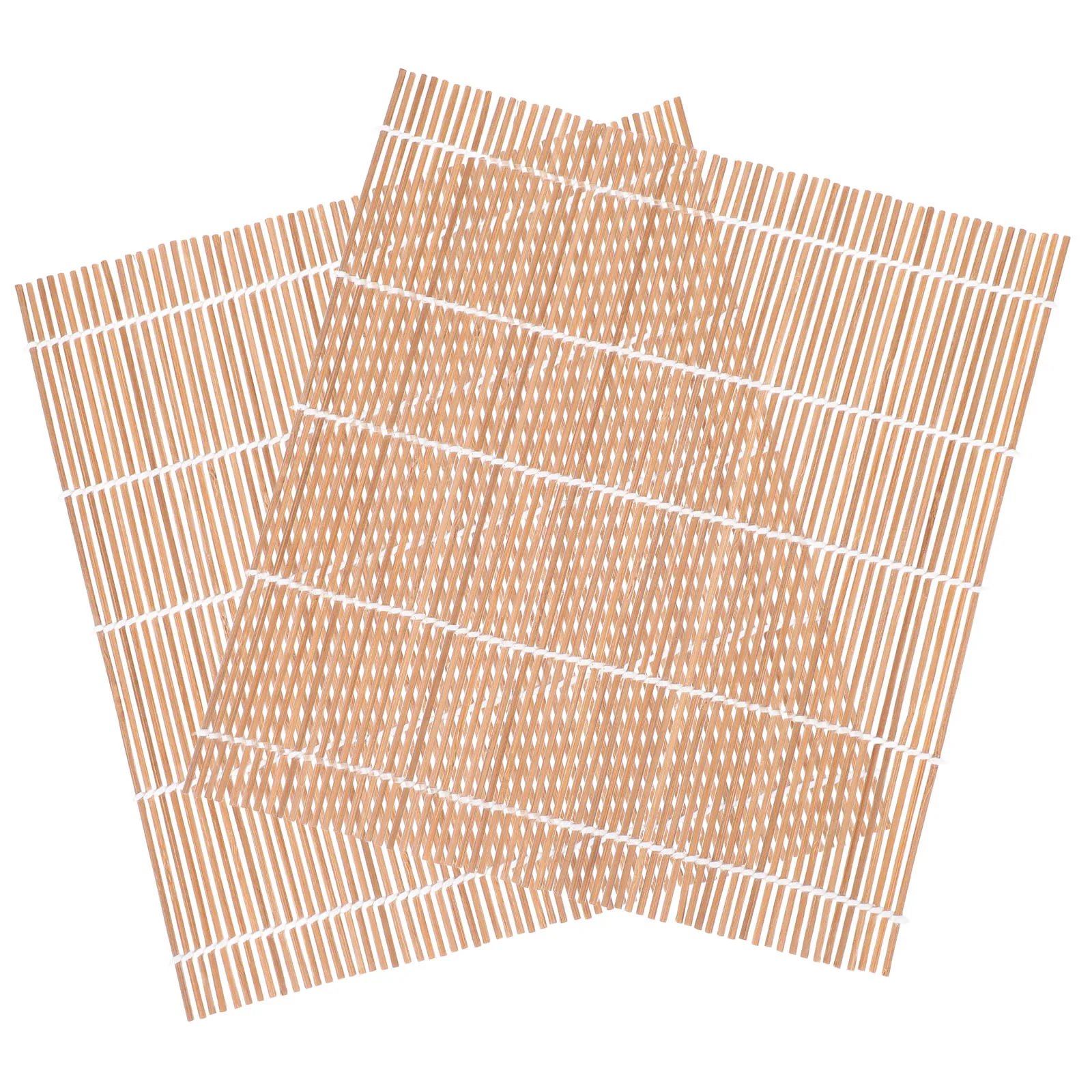 

2Pcs 24cm Mat Carbonized Surface Easy to Use for Authentic Sushi Making At Home Bamboo Rolling Mat