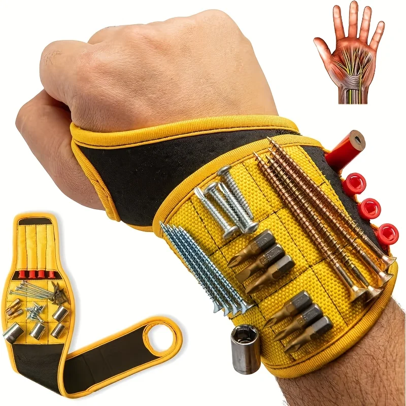 

Adjustable Men's Adhesive Wristband - High-quality construction accessory, used for securing screws, practical wristband
