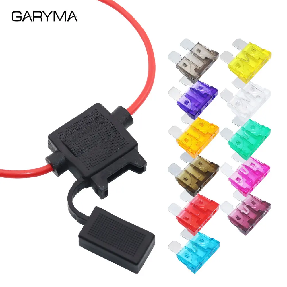 Medium Blade Auto Fuse Holder Waterproof 18/16/14/12/10AWG with Fuse 2A 3A 5A 7.5A 10A 15A 20A 25A 30A 35A 40A