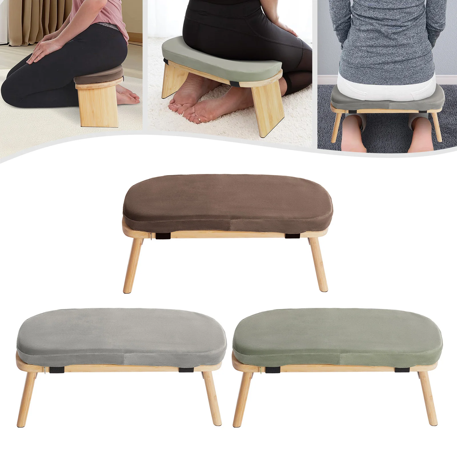 Modern Meditation Bench Foldable& Ergonomic Meditation Stool Yoga Bench Prayer Bench With Carrying Bag image 4
