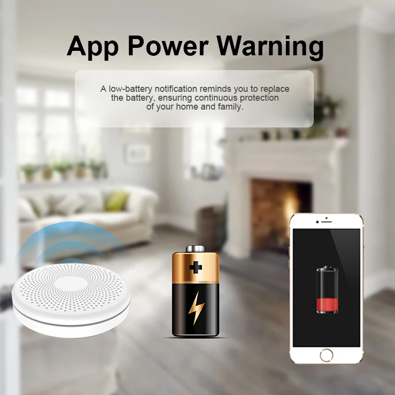 Carbon Monoxide Detector Alarm Tuya WiFi Smoke Detector Alarm Fire Detector Wifi Smartlife 2 In 1 Carbon Monoxide Smoke Sensor