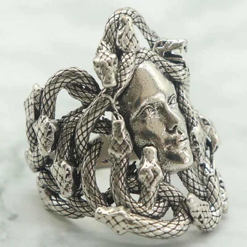 Buy 3 Get 1 Free Prevent Allergy Medusa Women Rings tempers the sharpness of serpent hair, framing a face of serene menace