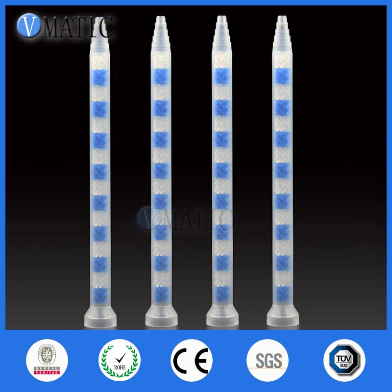 

Free Shipping 10pcs GSM9-16 All Purpose Use Glue Dispensing Plastic Static Mixer Nozzle AB Adhesive Mix Tube