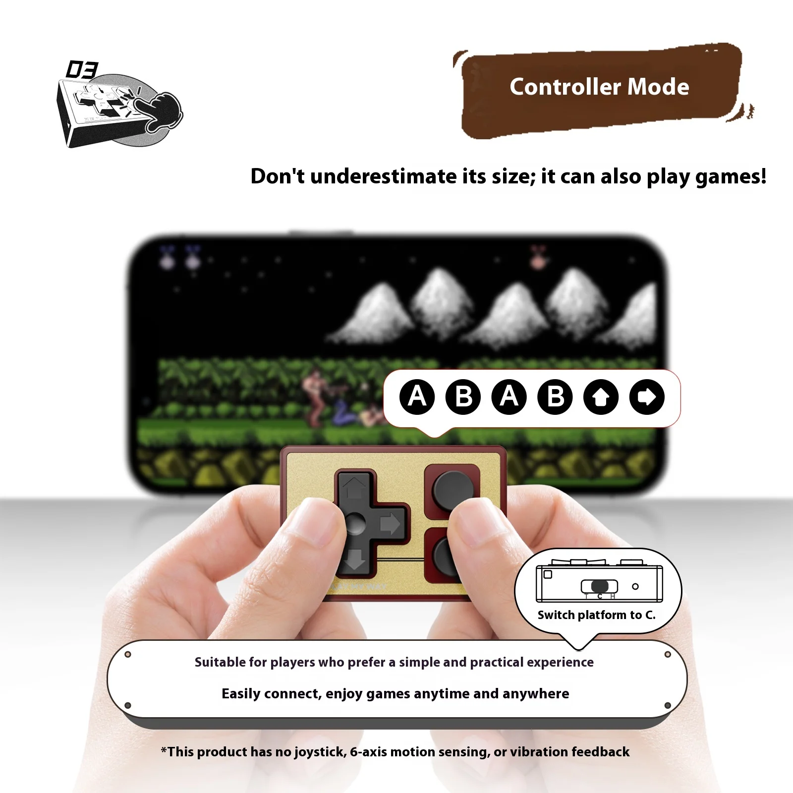 IINE Gamebrick Mini Wireless Controller Bluetooth Multi-Function Gamepad Joystick Remote Control Suitable - Image 5