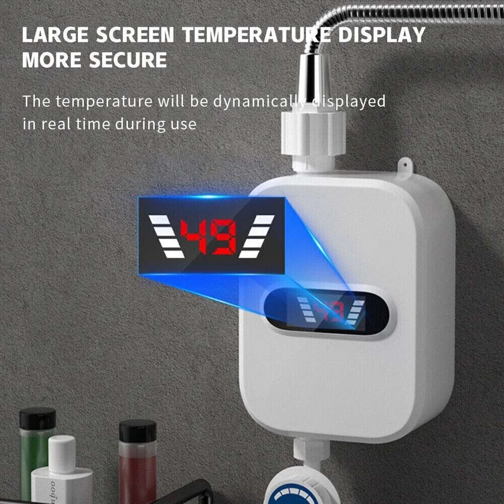 

Hot Water Shower Electric Heater Safety Heater US 110V/EU UK 220V 3000W Easy To Install ABS+Metal Energy-saving