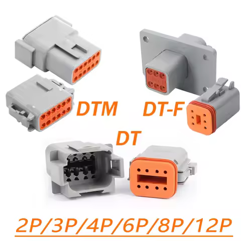 1Sets DEUTSCH Connector DT/DTM/DTP/DTF Flange Male Female Waterproof Car Automobile DT Connector 2/3/4/6/8/12Pin