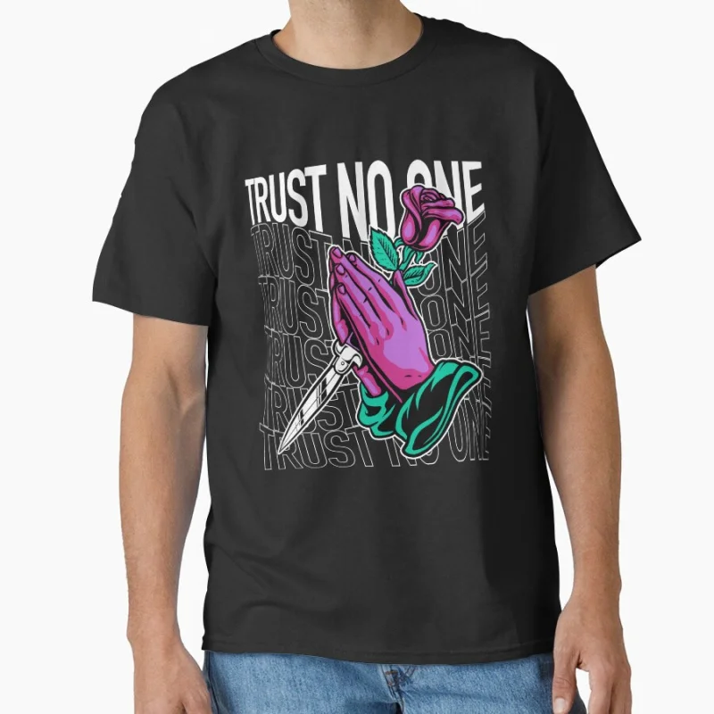 

Retro Sci fi The X-Files 1104 Trust No One Alien Gift T shirt 100% cotton print tee Large size Tops Graphic Clothes