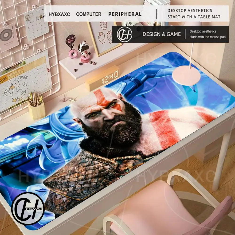 

God of war poster kratos Mouse Pad Cute HD Desk Pad Extended Gaming Keyboard Mats Large 90x40cm XXL Gamer Mousepad