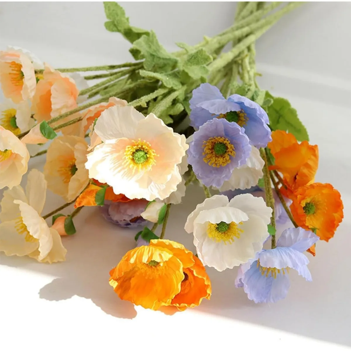 

Artificial Flowers Poppy Silk Flower with Stems Faux Poppy Flower Fake Flowers for Wedding Home Party Table Indoor Outdoor Decor