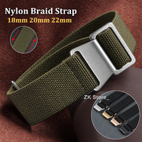 Nylon Braided Watch Band Elastic Nylon Strap French Troops Parachute Bag Universal Wristbelt Men Women Sport Bracelet 18 20 22mm