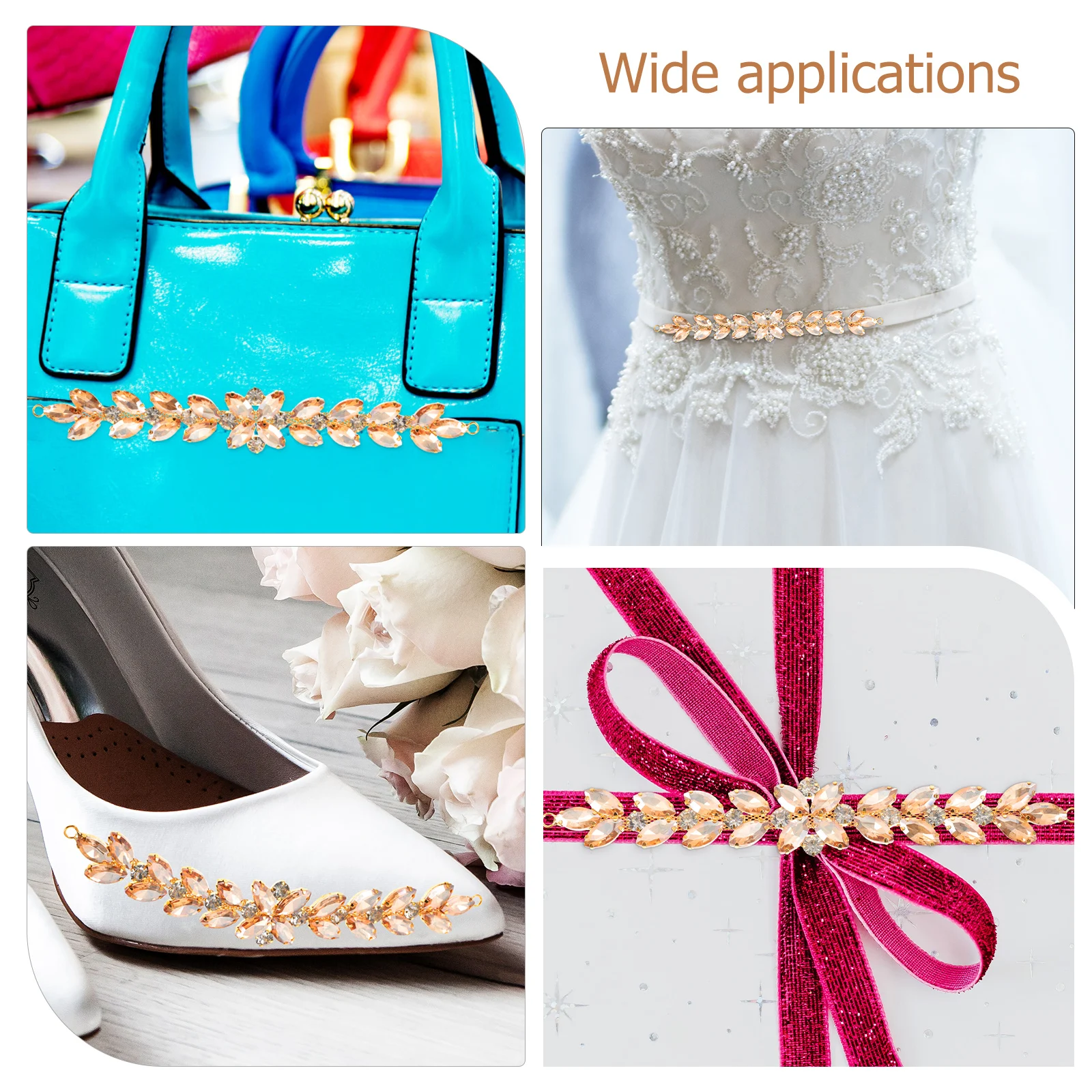 

Rhinestone Applique Patches Wedding Dress Decorative Clothing Sewing Accessories Glass Flower Bag Hat Shoes Patch Bridal