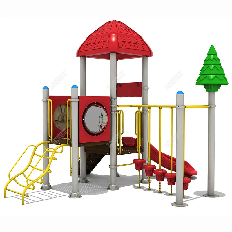 Red Plastic Slide for Kids LLDPE Amusement Park Equipment for Outdoor Playground for Garden School Residential Areas