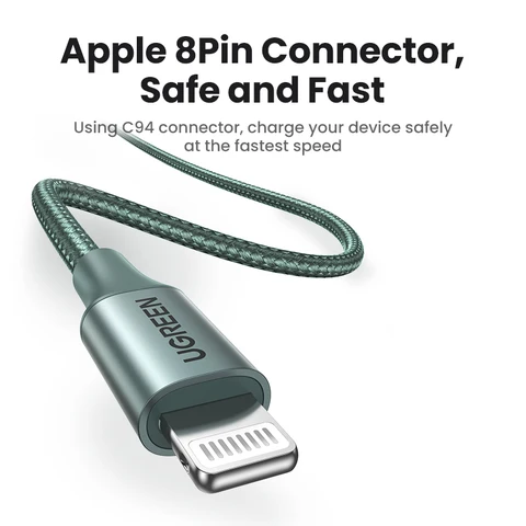 UGREEN MFi USB C к Lightning Кабель 20W для Быстрой Зарядки iPhone и iPad — фото устройства