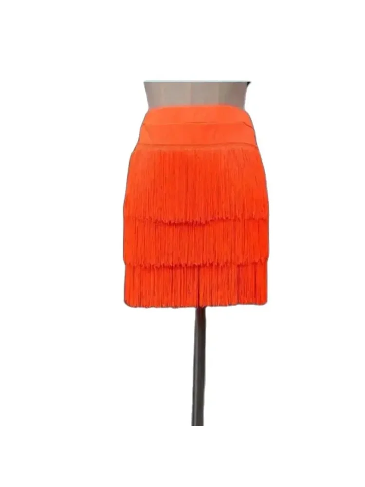 1pcs/lot Adult Latin Dance Skirt Women Fringed Latin Skirt Lady Cha Cha Rumba Samba Fringe Sexy Dance skirt