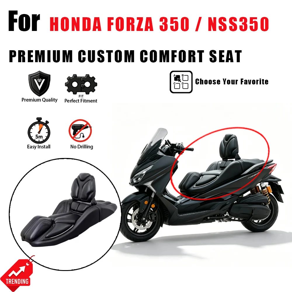 

For Honda Forza 350 NSS350 2020-2025 Premium Custom Comfort Seat Multi-Function Luxury Scooter Cushion High-End Modified Parts
