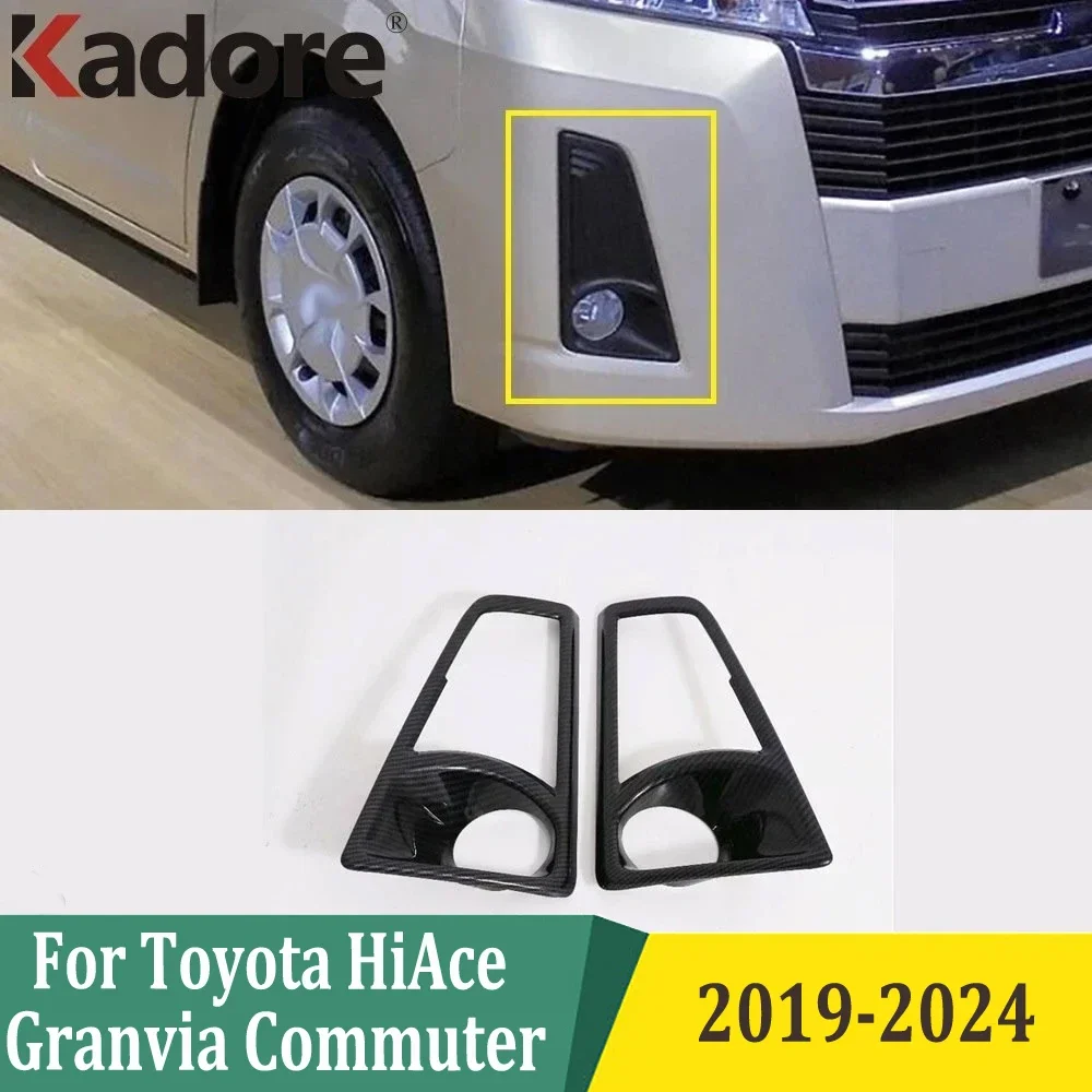 

For Toyota HiAce Granvia Commuter 2019-2024 Chrome Front Foglight Fog Light Lamp Cover Trim Car Exterior Decorative Accessories