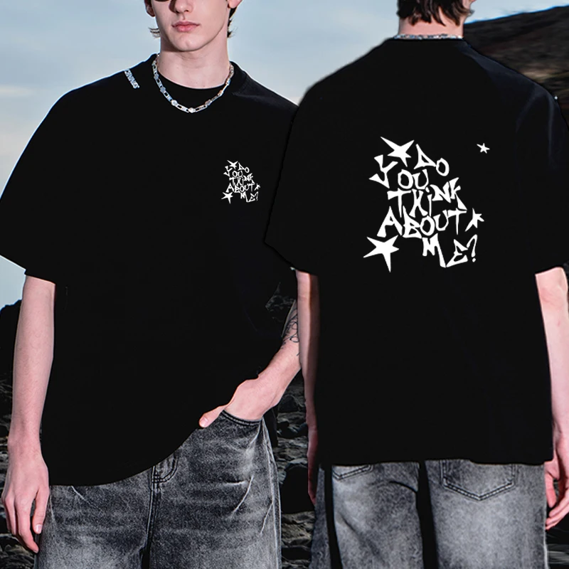 

Rapper NSQK DO YOU THINK ABOUT ME Tour printed T Shirt Men Women Hip Hop Fashion short sleeve T-shirts Vintage Oversized Tops