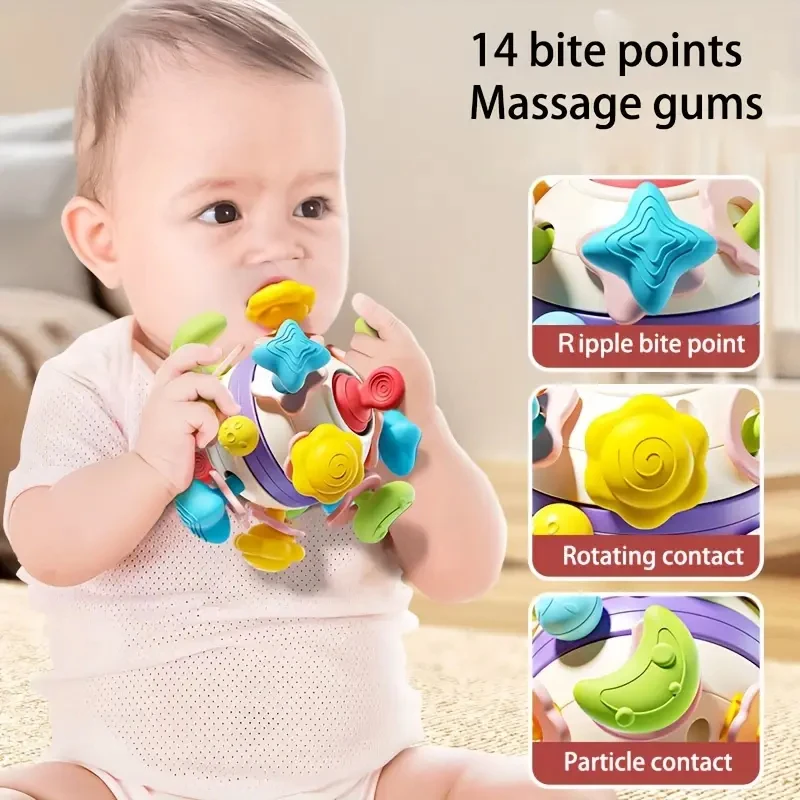 Baby Sensory Teething Toys Teethers for Babies 0 3 6 9 12 18 Months Infant Chew Rattles Toys Newborn Toddler Montessori Toy