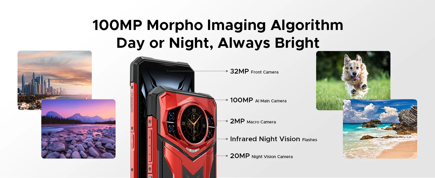 Doogee S200 Plus 5g Ai Rugged Phone 32Gb (12+20) 512Gb Dimensity 7300 Gaming Mobile Phone 1.32'' Rear Display Main Screen
