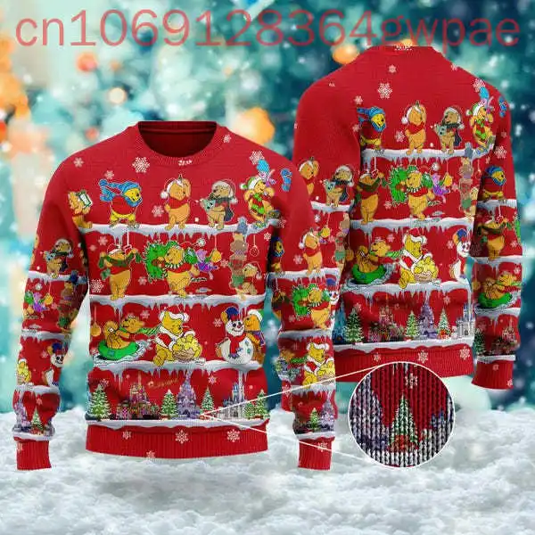 Disney I Can Already Feel The Merry Pooh Ugly Men and Women Sweater Winnie The Pooh Ugly Christmas Land Pooh Bear Sweater