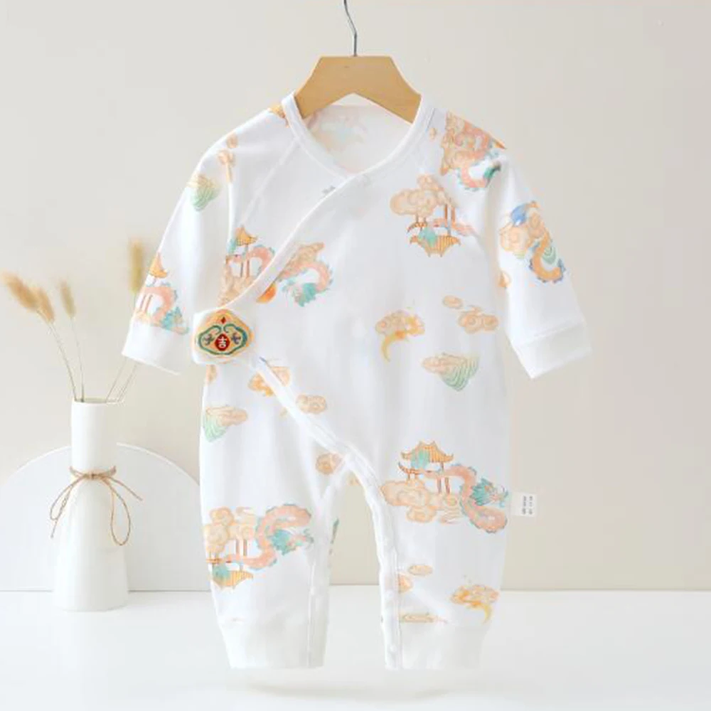 Baby Boy Jumpsuit Long Sleeve 100% Cotton Animal Print Spring Autumn Newborn Clothes 0-6 Months Baby Girl Romper