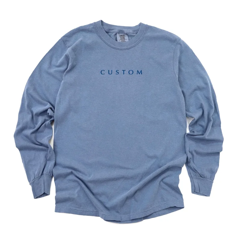 Custom Your Own Design Long Sleeve Shirt Women Crewneck Text Logo Image Photo Personalized Shirts Gifts Daily Casual Outfits