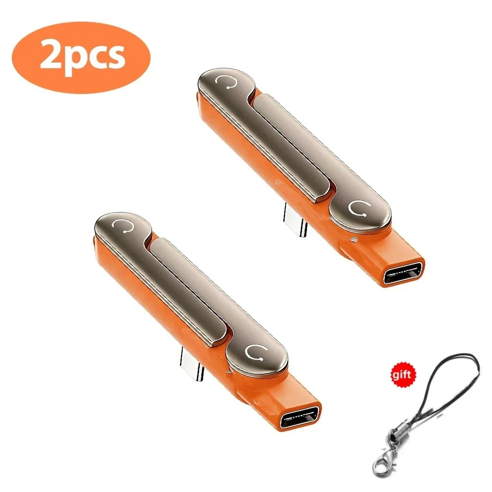 1/2/3 Stück Typ-C-Telefonladehalterungsadapter 240W Schnellladung OTG Typ-C-Stecker auf USB-C-Buchse Konverter mit klappbarem Halter