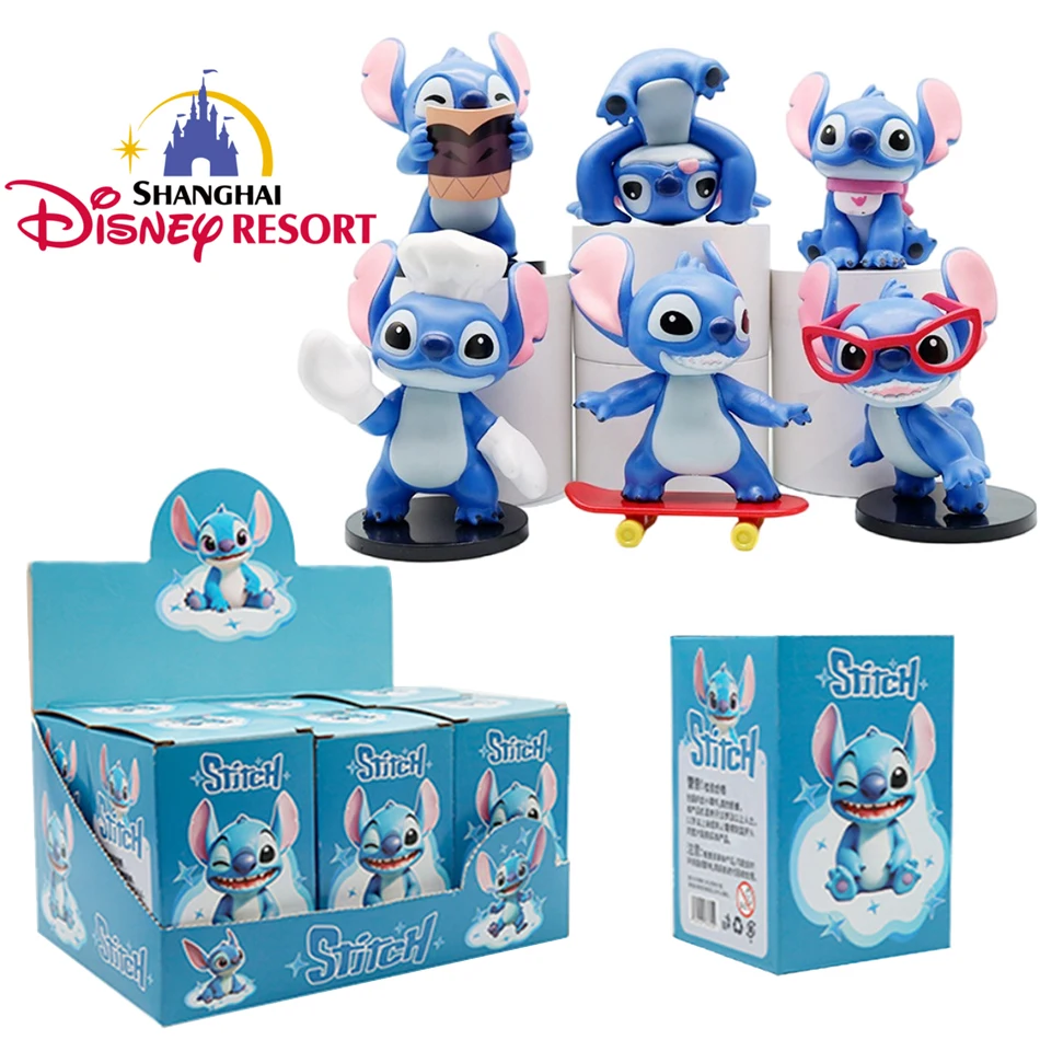 Figura de acción de la serie Stitch de Disney, muñeca misteriosa, caja ciega, juguete coleccionable sorpresa, regalos de Navidad/cumpleaños