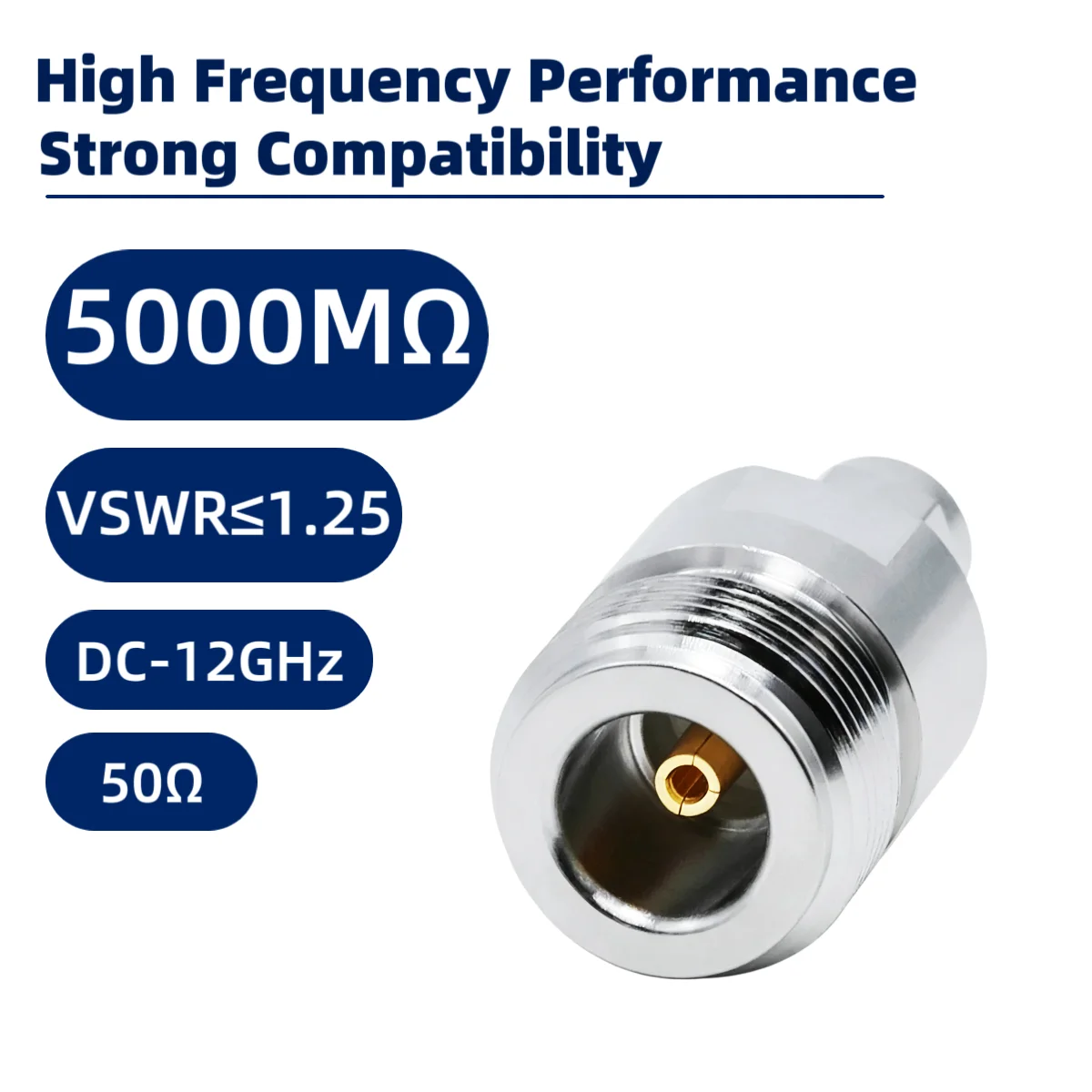VERNATELLI -N Female to SMA Male Adapter N/SMA-KJ-2 50 Ohm Tri-metal Plating One-piece Body 12GHz Low VSWR RF Coaxial Connector