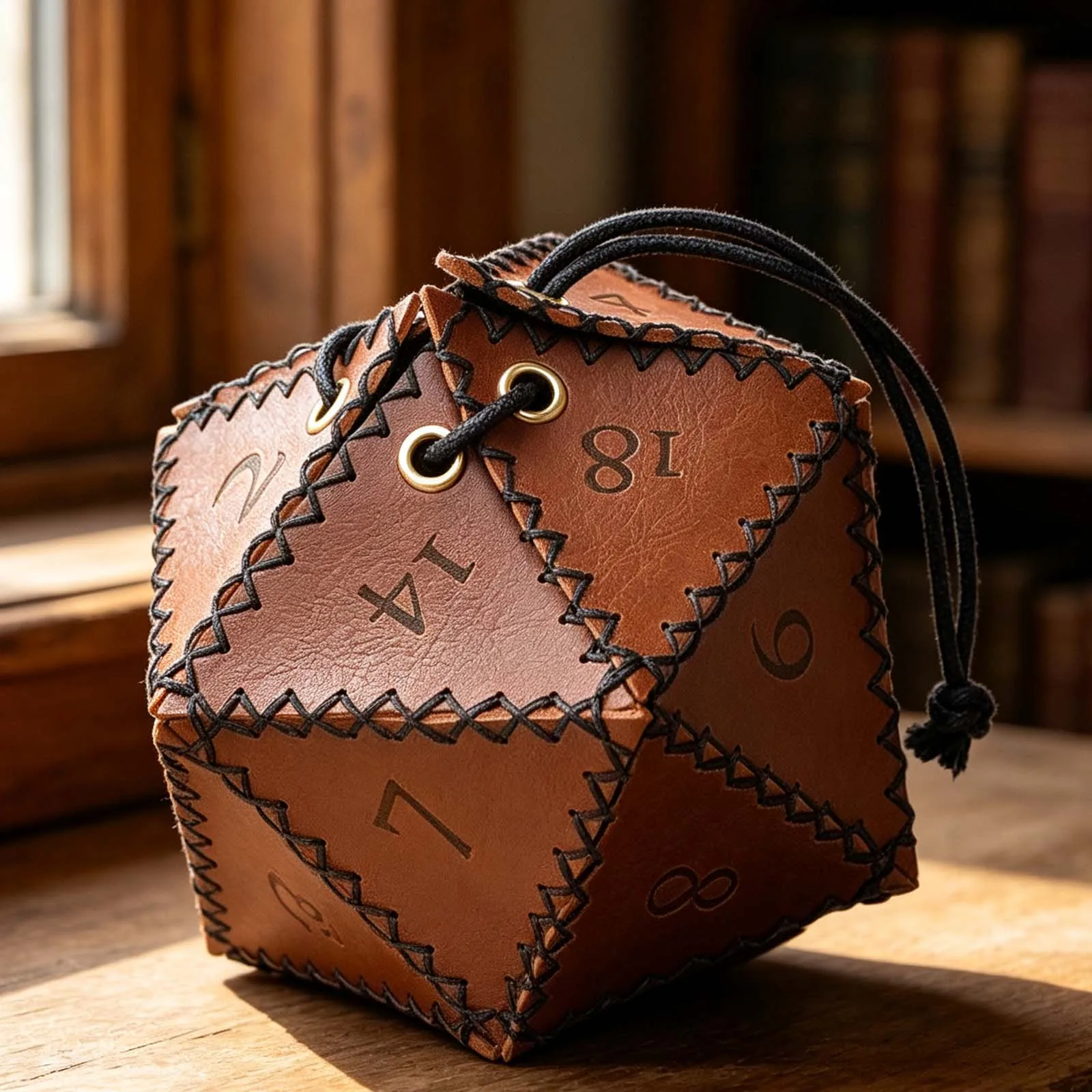 for d20 Die Storage Solution Waterproof PU Leather Pouch with Adjustable Drawstring Closure Designed Specifically for Gamers