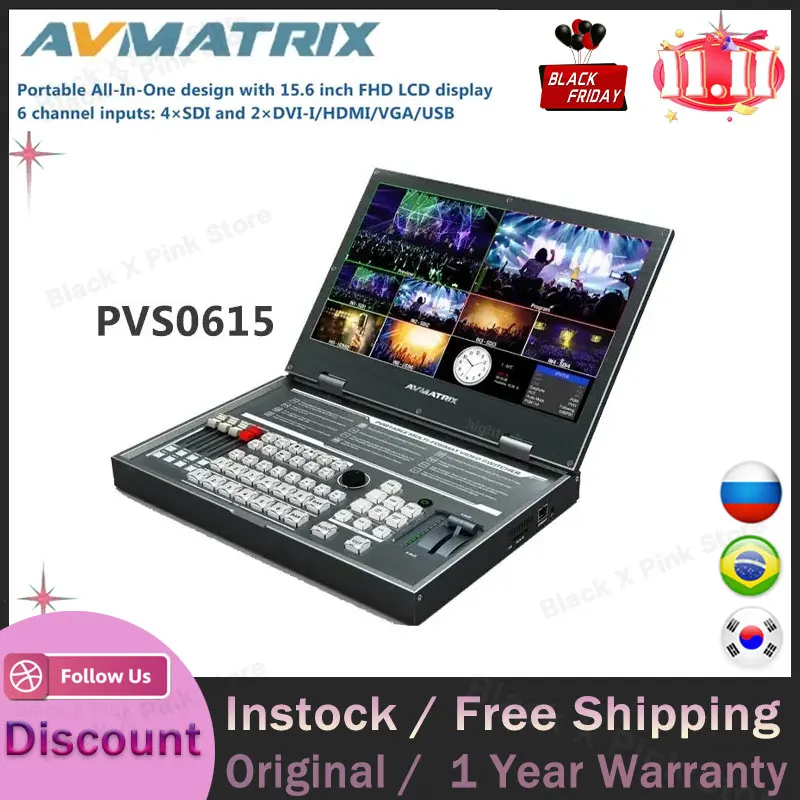 Avmatrix PVS0615 PVS0615U PVS0613 PVS0613U PVS0403U Video Switcher Multi-Format Video Switcher for Live Studio Streamer