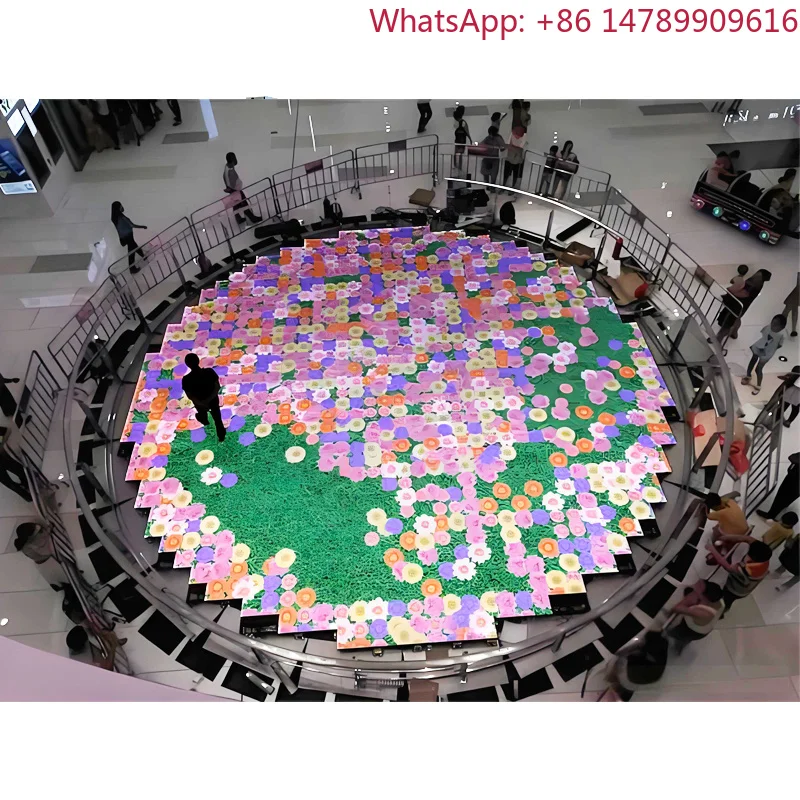 Indoor LED Floor Display Immersive LED Round Dance Interactive Video Floor Tile LED ScreenHigh Refresh RateHeavy-dutyFootTraffic