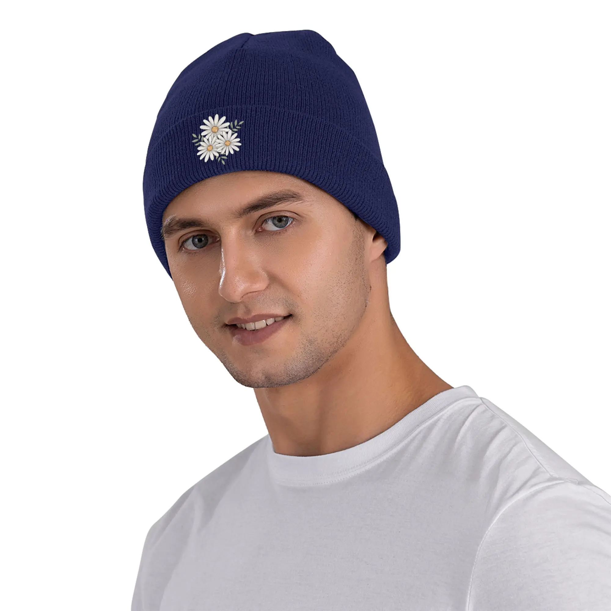 Daisy Bundle Winter Skullies Beanies Hat Warm Autumn Knitted Hats Bonnet Caps for Women Men