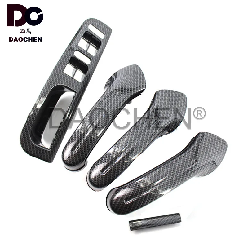 Daochen Front Rear Left Right Door Black Pull Grab Handle VW Bora Golf 4 MK4 for Jetta 1999-2004 Carbon Fiber Style 3B1867171E