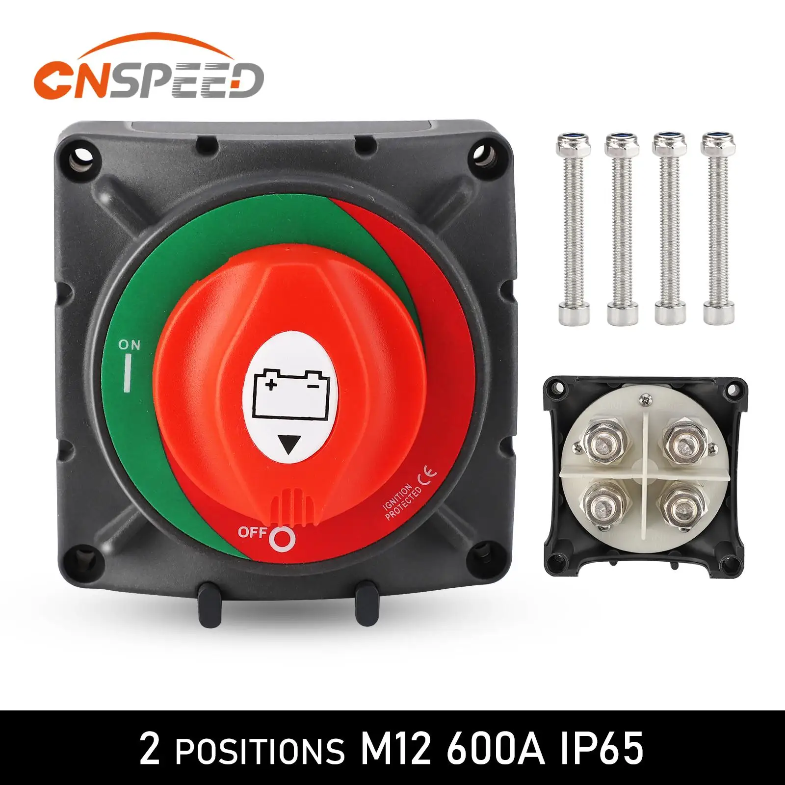 Cut Off Double Pole Battery Switch DC 48V 400Amp Ignition Protected Marine Boat Dual Battery Disconnect Isolator Switches IP65