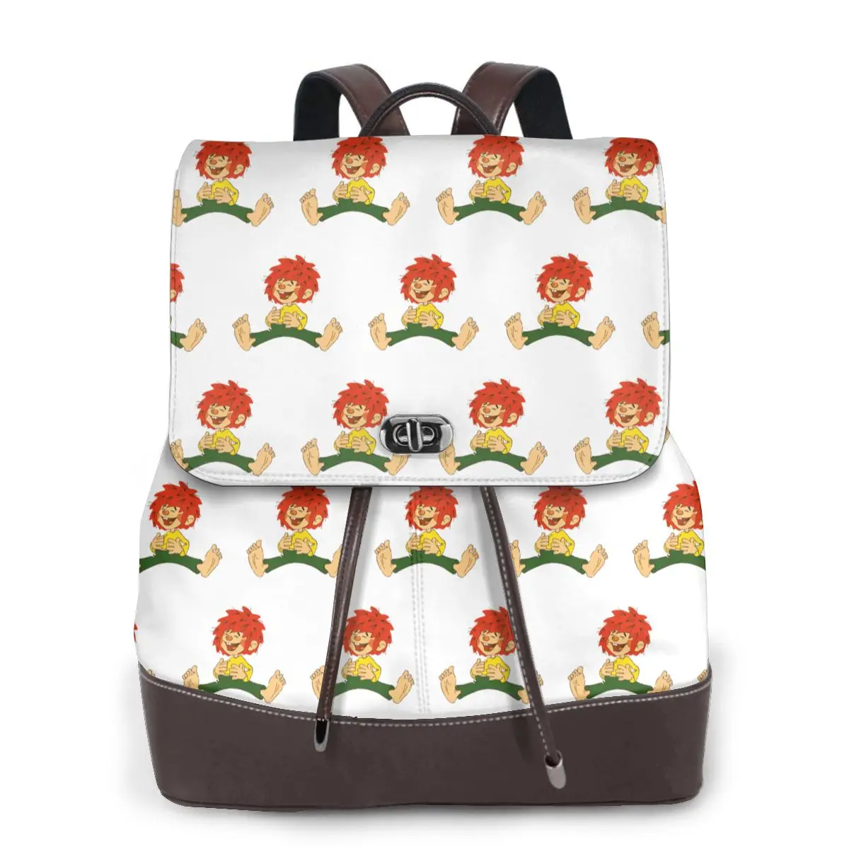 Pumuckl Happy Bookbag School Student Bags Hiking Travel Daypack for Women Fashion Derma Backpack