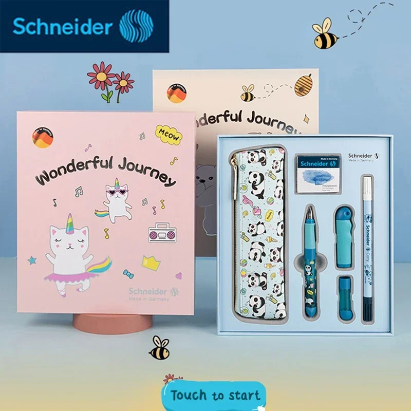 1 Set Schneider Fountain Pen EF 0.35mm Fine Point Metal Lraurita Tip Children's Growth Gift Set School Supplie Cute Stationery