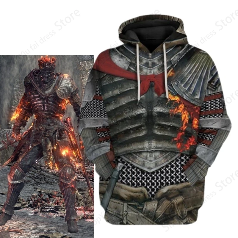 Game Dark Souls 3d Print Graphic Hoodie Men Women Fashion Oversized Hoodies Boy Coat Women Sweat Men Clothes Armour Tracksuits