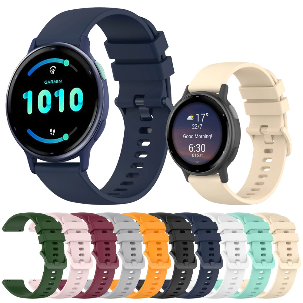 20 22mm Silicone Strap for Garmin Forerunner 255 265 645 245 158 55 Band Venu 2/3/SQ/2 Plus Wristband Vivoactive 3 5 4 Bracelet