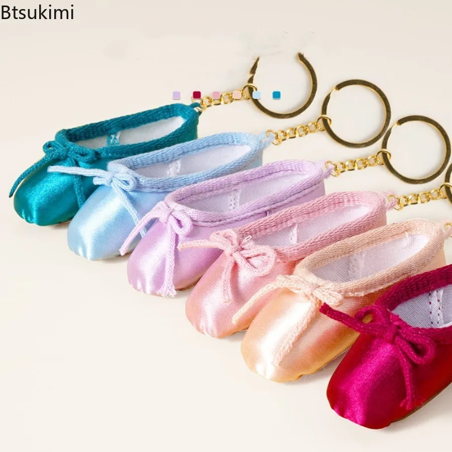 لطيف المفاتيح الباليه مستوحاة مفاتيح سلسلة الساتان بوانت أحذية صغيرة مادة سبيكة Keyrings لعشاق الرقص الملحقات اليومية #1