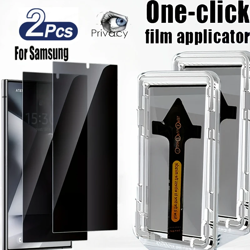 2Pcs Anti Spy Tempered Glass For Samsung Galaxy S25 S23 S24 Ultra S21 S22 S24 S23 S25 Plus One-click installation