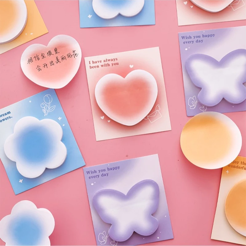 Creative Gradient Sticky Notes Cute Memo Pads Study Stationery Labels