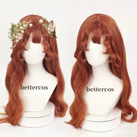 Little Girl Eurydice Cosplay Wig Identity V 70cm Long Curly Brown Wig Cosplay Anime Cosplay Wig Heat Resistant Synthetic Wigs