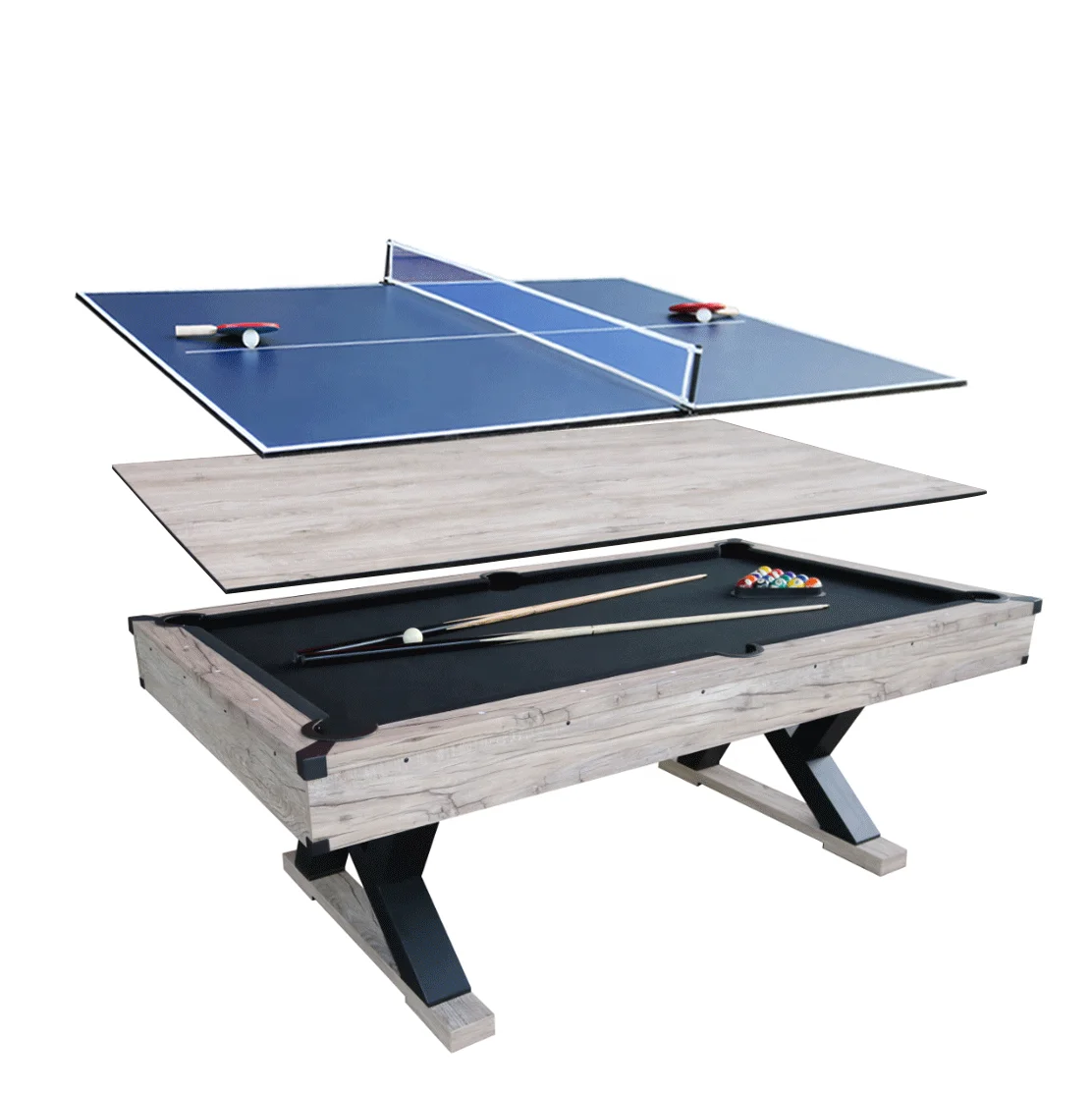 Stock 7-foot 3-in-1 combination multifunctional table tennis table/billiards/family dining table